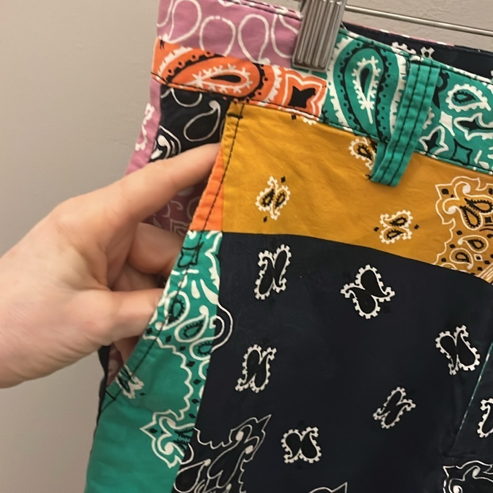 Sun + Stone Patchwork Pants Multicolor Boho Funky… - image 3